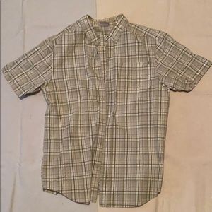 Columbia Mens gray plaid medium short sleeve shirt